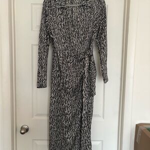 Zebra Print Long Sleeve Dress